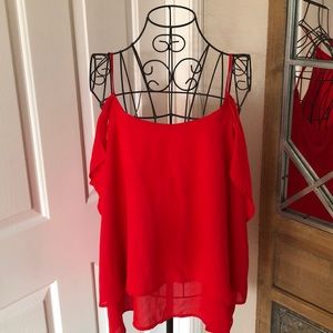Red off the shoulder top